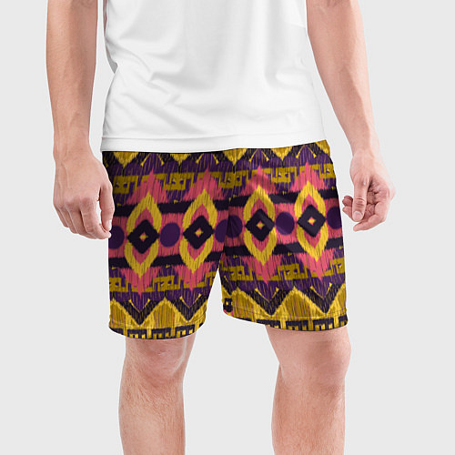 Мужские спортивные шорты Африканский узор орнамент из шерсти Africa Wool Pa / 3D-принт – фото 3