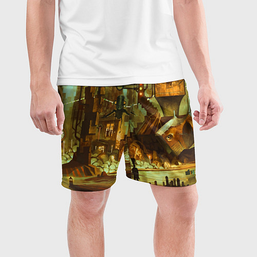Мужские спортивные шорты Cool Steampunk painting / 3D-принт – фото 3