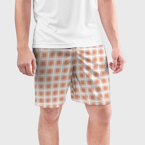 Мужские спортивные шорты Light beige plaid fashionable checkered pattern / 3D-принт – фото 3
