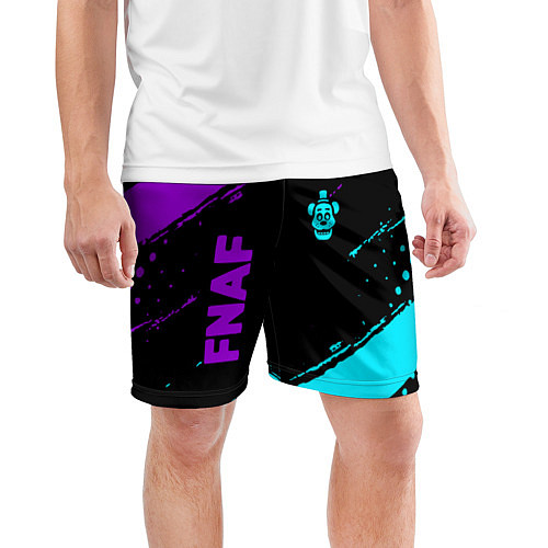 Мужские спортивные шорты Фредди - neon / 3D-принт – фото 3