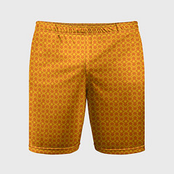 Шорты спортивные мужские Оранжевые классические узоры, цвет: 3D-принт
