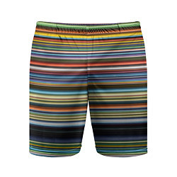 Мужские спортивные шорты Абстрактное множество разноцветных линий