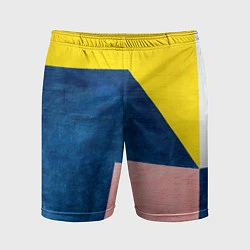 Мужские спортивные шорты Абстрактный набор геометрических фигур - Жёлтый
