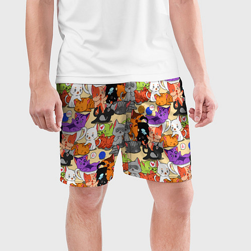 Мужские спортивные шорты Котики-такие котики / 3D-принт – фото 3