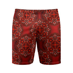 Мужские спортивные шорты Красные абстрактные круглые узоры