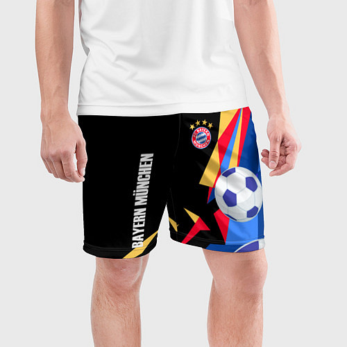 Мужские спортивные шорты Bayern munchen Sport - цветные геометрии / 3D-принт – фото 3
