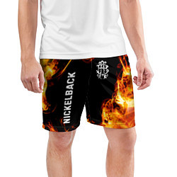 Шорты спортивные мужские Nickelback и пылающий огонь, цвет: 3D-принт — фото 2