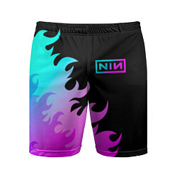 Мужские спортивные шорты Nine Inch Nails неоновый огонь
