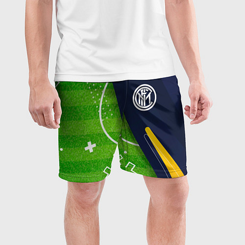 Мужские спортивные шорты Inter football field / 3D-принт – фото 3