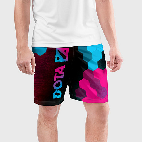 Мужские спортивные шорты Dota - neon gradient: по-вертикали / 3D-принт – фото 3