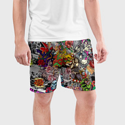 Шорты спортивные мужские Цветное граффити и татуировки, цвет: 3D-принт — фото 2