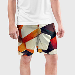 Шорты спортивные мужские Объёмная геометрическая абстракция, цвет: 3D-принт — фото 2