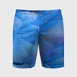 Мужские спортивные шорты Текстура с голубыми перьями