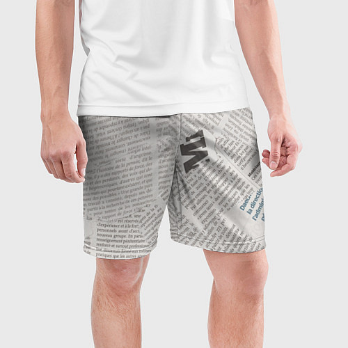 Мужские спортивные шорты Белая газета / 3D-принт – фото 3
