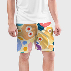 Шорты спортивные мужские Глазастики, забавный рисунок, цвет: 3D-принт — фото 2