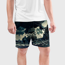 Шорты спортивные мужские Трехмерный готический фрактал, цвет: 3D-принт — фото 2