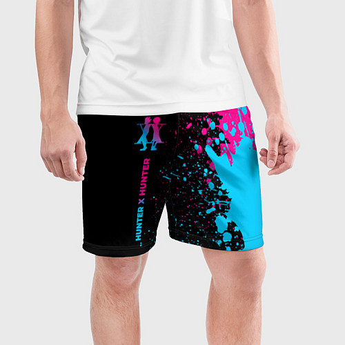 Мужские спортивные шорты Hunter x Hunter - neon gradient: по-вертикали / 3D-принт – фото 3