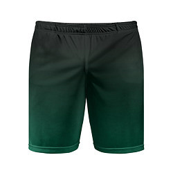 Мужские спортивные шорты Черный и бирюзово - зеленый, текстурированный под