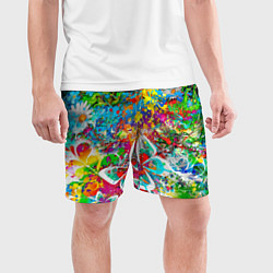 Шорты спортивные мужские Flowers in a clearing, цвет: 3D-принт — фото 2