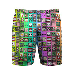 Мужские спортивные шорты Minecraft characters neon