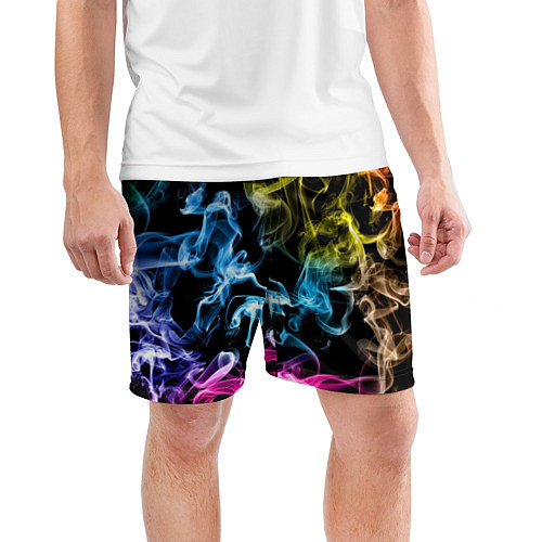 Мужские спортивные шорты Эйфория в дыму / 3D-принт – фото 3