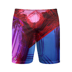 Шорты спортивные мужские Ледяные кубы - Красный, синий, розовый, цвет: 3D-принт