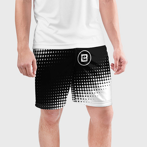 Мужские спортивные шорты Beastars белая абстракция кружочки / 3D-принт – фото 3