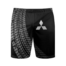 Шорты спортивные мужские Mitsubishi tire tracks, цвет: 3D-принт