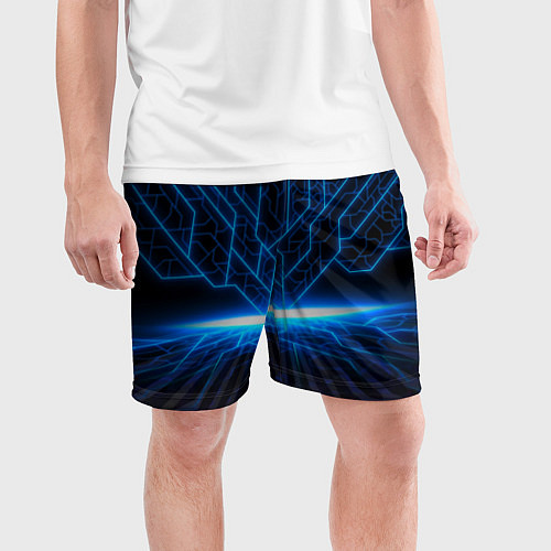 Мужские спортивные шорты Цифровые молнии / 3D-принт – фото 3