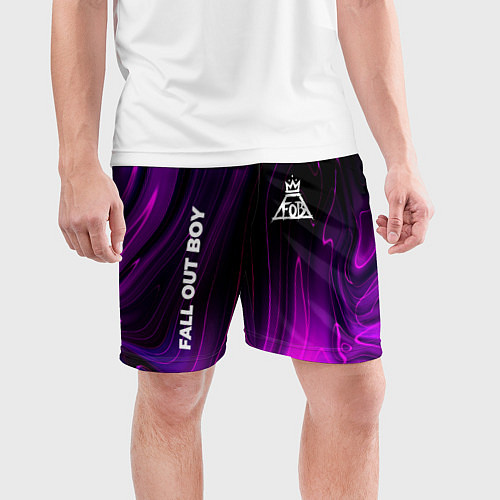 Мужские спортивные шорты Fall Out Boy violet plasma / 3D-принт – фото 3