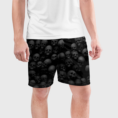 Мужские спортивные шорты Композиция из черепов - Dark / 3D-принт – фото 3
