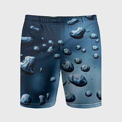 Мужские спортивные шорты Капли воды на матовом стекле - текстура