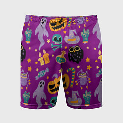 Шорты спортивные мужские Happy Halloween - holiday pattern, цвет: 3D-принт