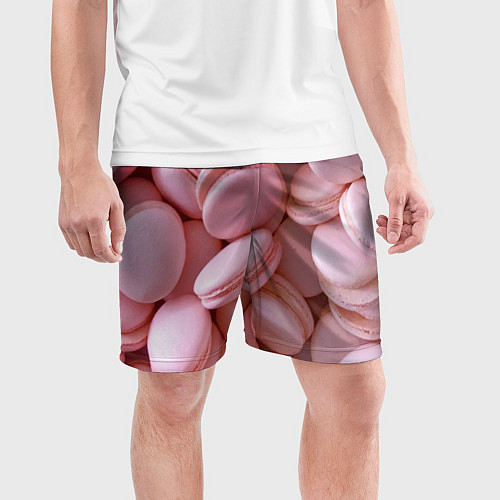 Мужские спортивные шорты Красные и розовые кексы / 3D-принт – фото 3