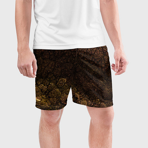 Мужские спортивные шорты Абстрактный песок из золота / 3D-принт – фото 3