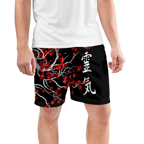 Мужские спортивные шорты Сакура в цвету / 3D-принт – фото 3