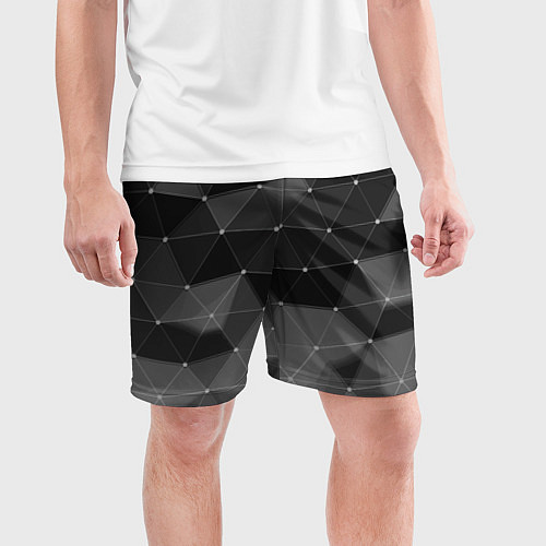 Мужские спортивные шорты Геометрический объёмный паттерн / 3D-принт – фото 3