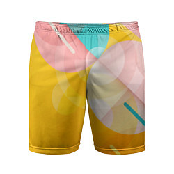 Мужские спортивные шорты Геометрическая абстракция в солнечных тонах