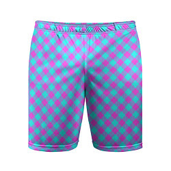 Мужские спортивные шорты Фиолетовые и голубые квадратики