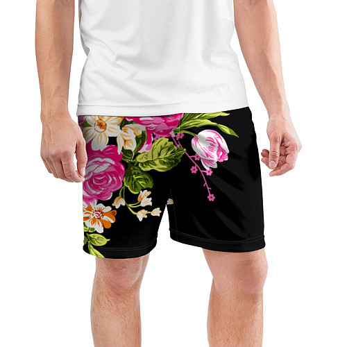 Мужские спортивные шорты Букет цветов / 3D-принт – фото 3