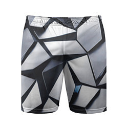 Шорты спортивные мужские Объемные кристаллы - паттерн, цвет: 3D-принт