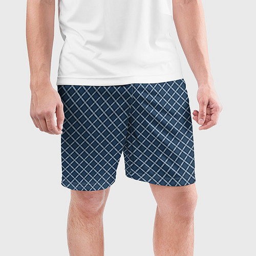 Мужские спортивные шорты Модный клетчатый узор серый / 3D-принт – фото 3