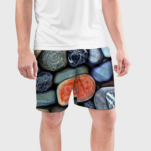 Мужские спортивные шорты Цветные камушки / 3D-принт – фото 3