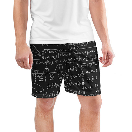 Мужские спортивные шорты Геометрические формулы / 3D-принт – фото 3
