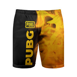 Шорты спортивные мужские PUBG - gold gradient: по-вертикали, цвет: 3D-принт