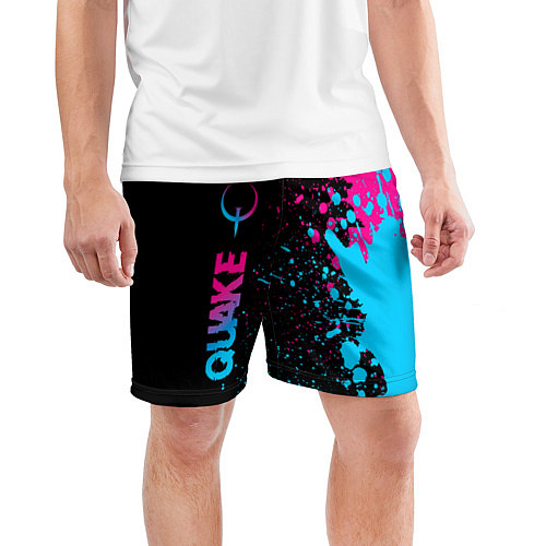 Мужские спортивные шорты Quake - neon gradient: по-вертикали / 3D-принт – фото 3