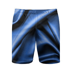 Шорты спортивные мужские Складки гладкой синей ткани, цвет: 3D-принт