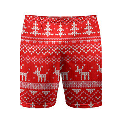 Мужские спортивные шорты Рождественский красный свитер с оленями