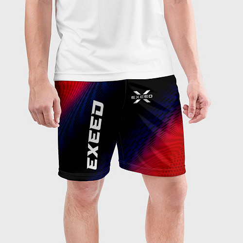 Мужские спортивные шорты Exeed красный карбон / 3D-принт – фото 3