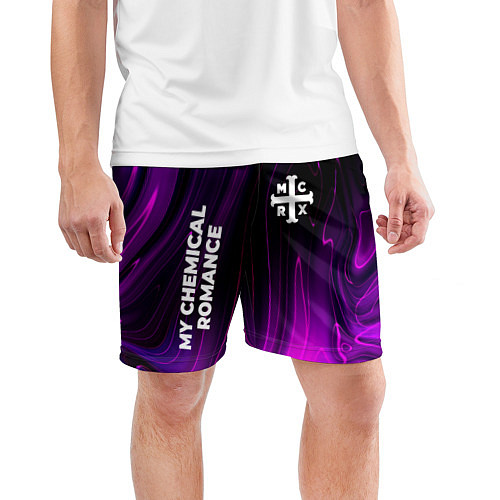Мужские спортивные шорты My Chemical Romance violet plasma / 3D-принт – фото 3